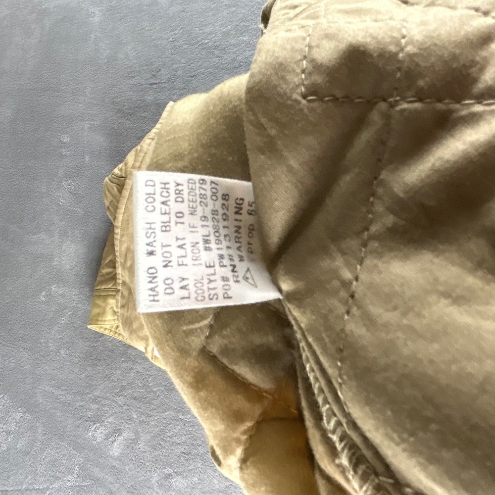 Wishlist Olive Green Quilted Barn Jacket Cargo Pockets M/L Utility Shacket - Picture 13 of 13